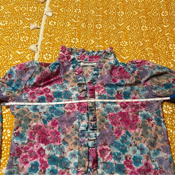 70s vintage Teddy of California floral polyester button down blouse - Picture 10 of 11